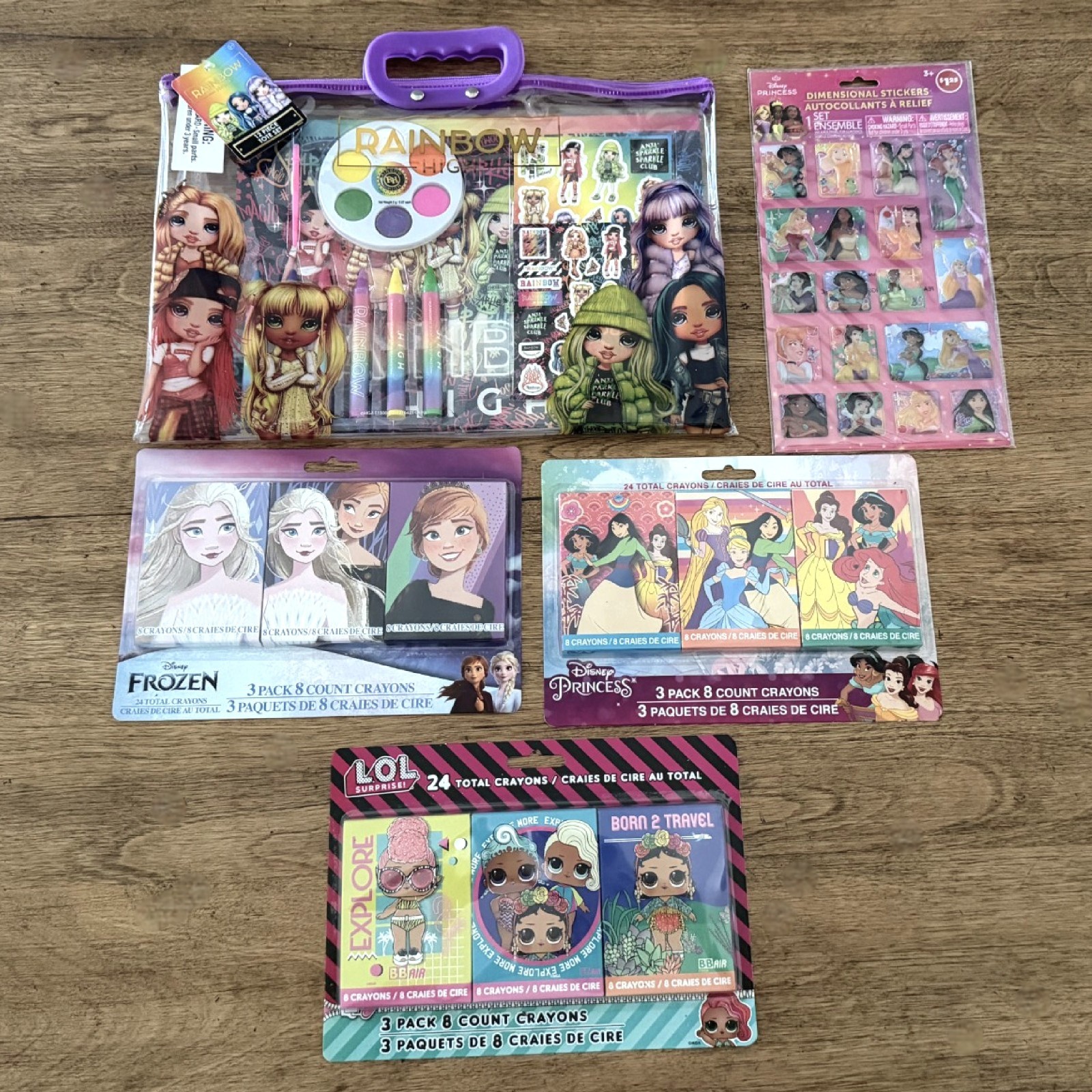 Rainbow High Notebook Stationary Set Frozen LOL Disney Princess Crayons Stickers