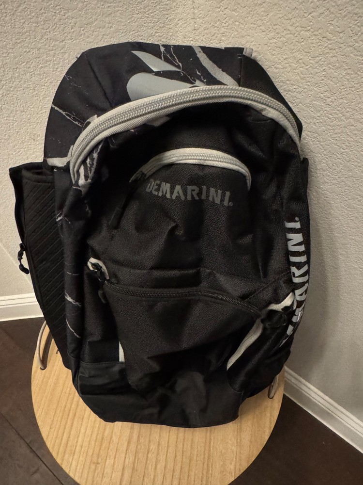 DeMarini Baseball Softball Backpack w Double Bat Pockets, Black, Extra Large