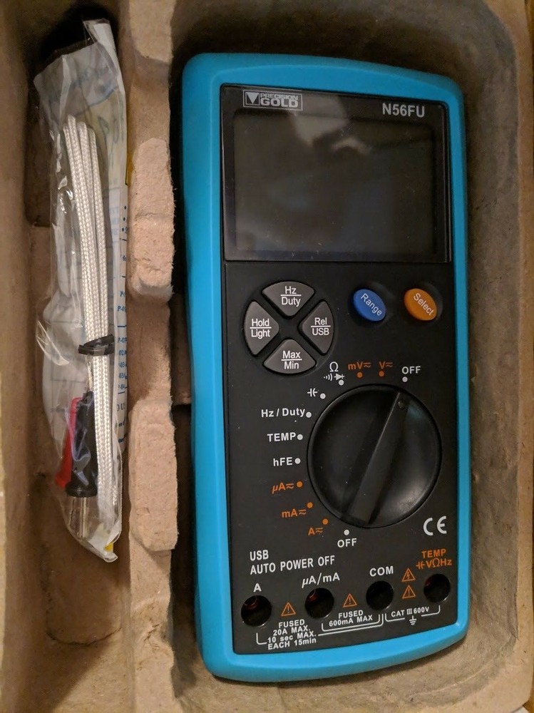 Precision Gold Digital Multimeter USB Frequency Tester Meter w/ Leads Software