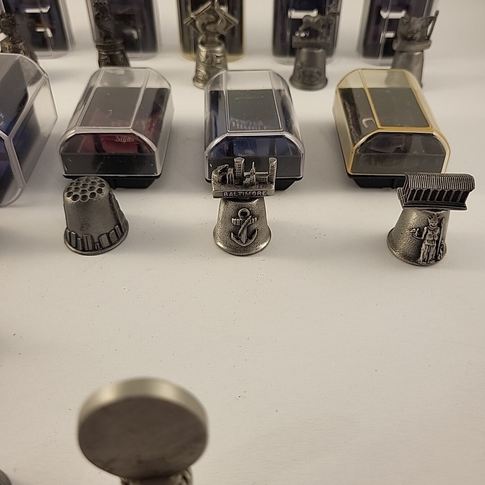 13 Pewter Thimbles Cities And States