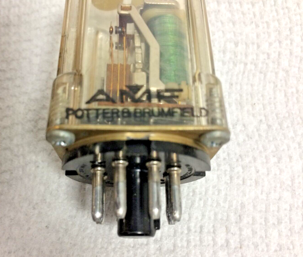 AMF Potter Brumfield 500 OHm Relay and Curtis Socket, New Open Box