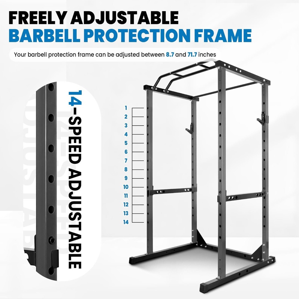 1200LBS Power Cage Rack, Adjustable Stand Squat Rack Satnd for Strength Training