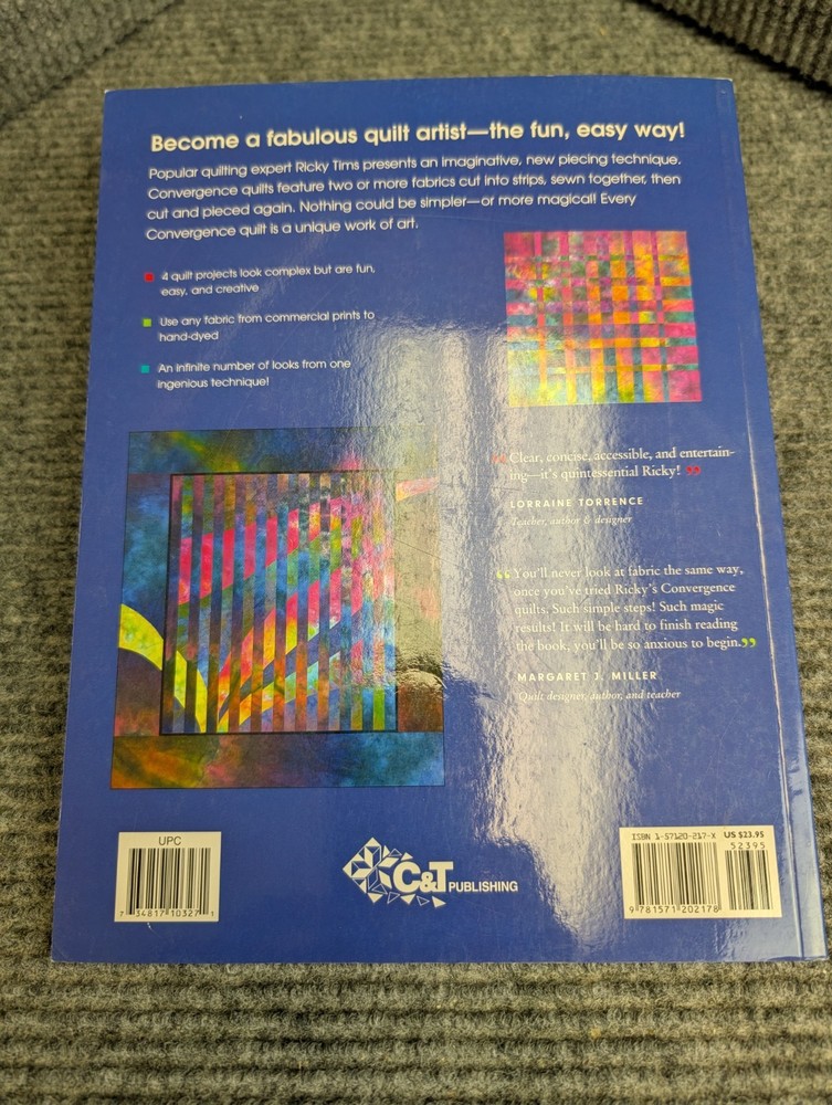 Ricky Tims' Convergence Quilts Book Softcover Patchwork Patterns Strip Quilting