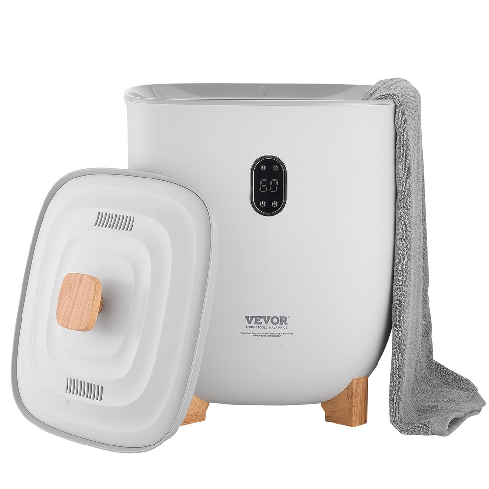 VEVOR 25L Towel Warmer Bucket with LED Display Timer & Temperature Setting Gray