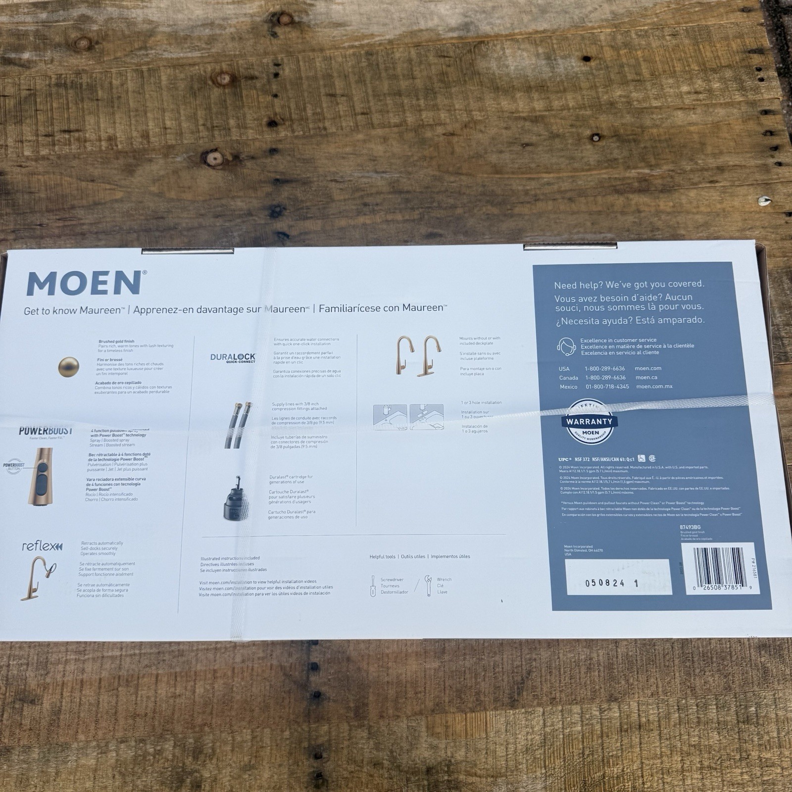 MOEN Maureen 87493BG Brushed Gold 1 Handle High Arc Pulldown Kitchen Faucet