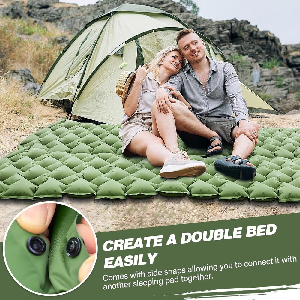 Camping Sleeping Pad, Ultralight Camping Mat with Pillow Built-in Foot Pump