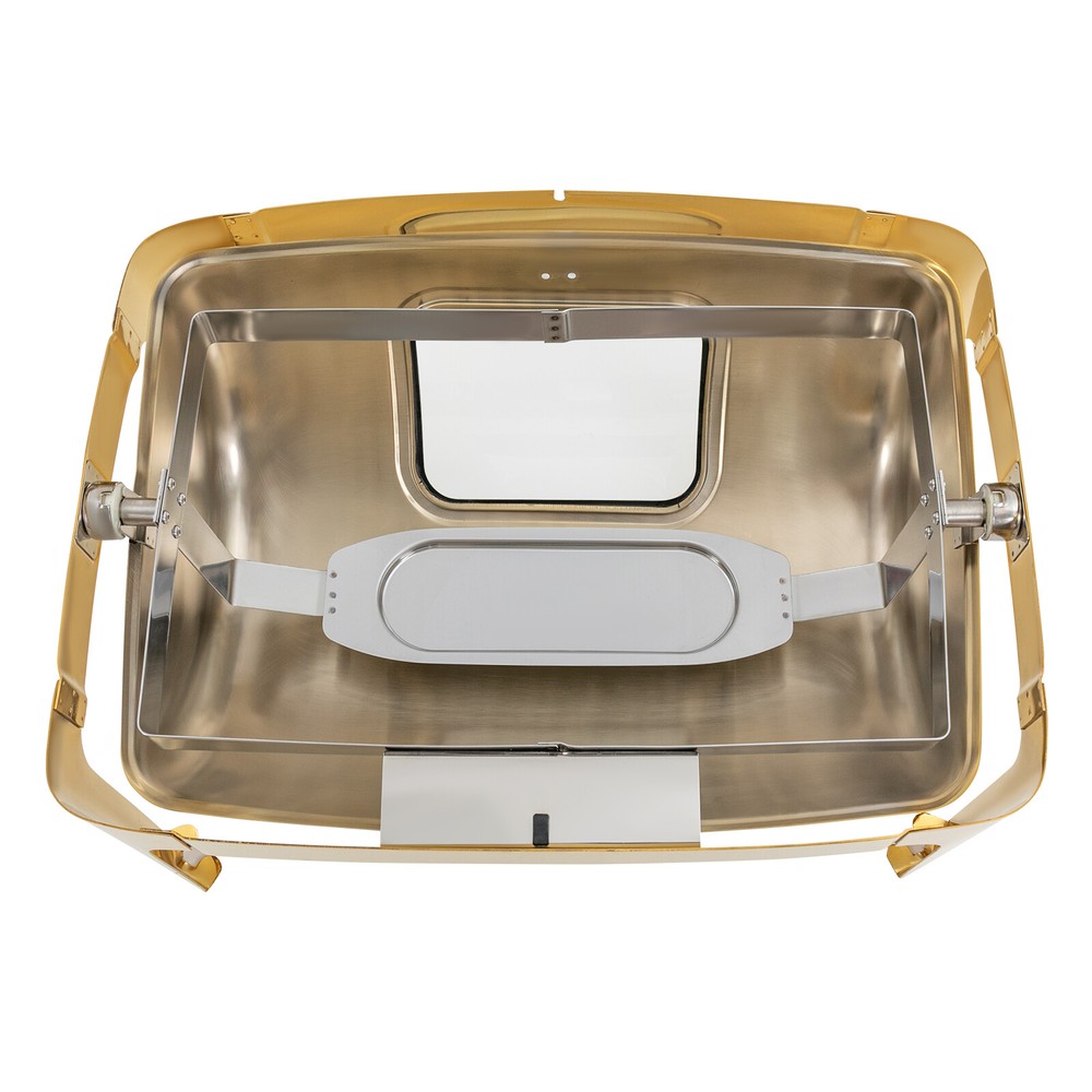 Roll Top Chafing Dishe Chafing Dish with 2 Food Pans & Visible Lid Rectangular