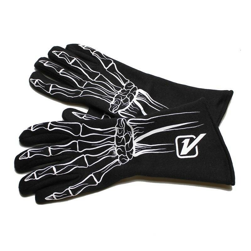 Velocita 129 Safety Driving Gloves Racing 2 Layer Skeleton SFI 5 White X-Small