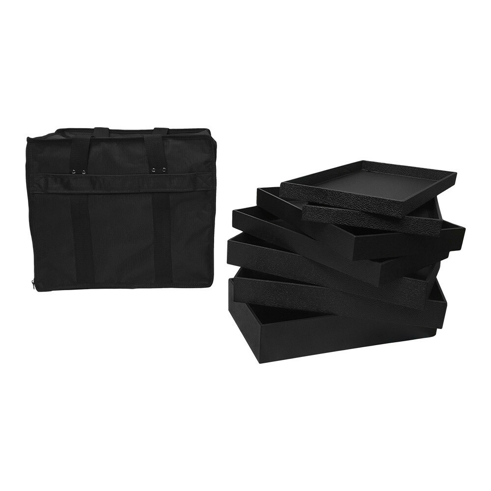 12 Pc 1" Tray in a Jewelry Travel Salesman Sample Display Carrying Case