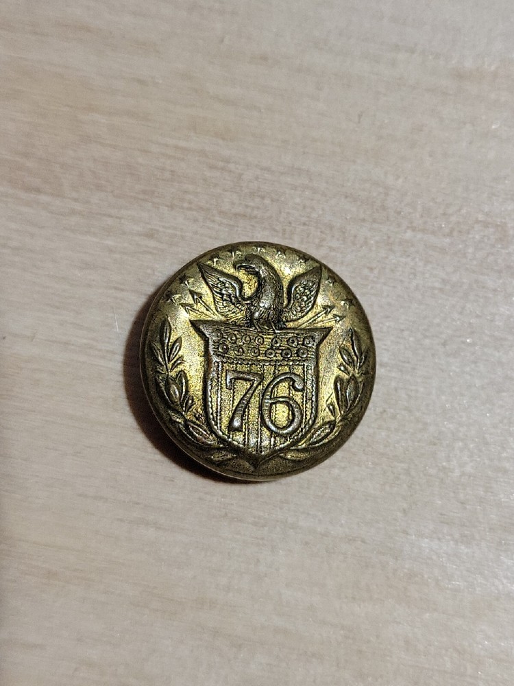 1776-1876 Antique Button, Eagle on Shield, 100th US Independence Anniversary