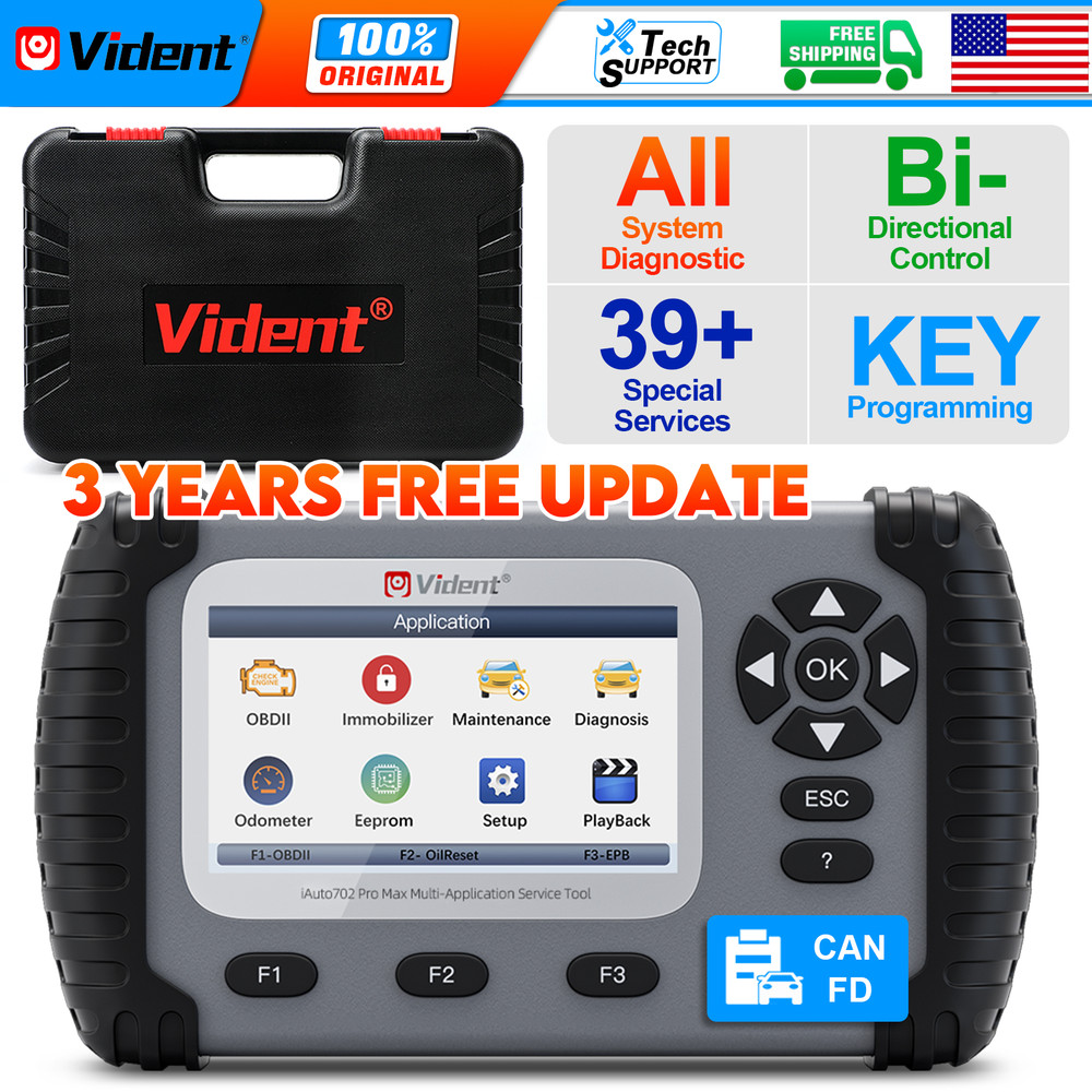 Vident 702Pro MAX OBD2 Scanner Bidirectiona Diagnostic Tool IMMO/Key Programming