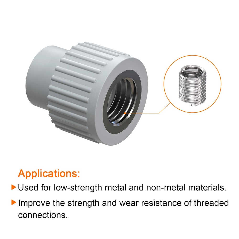 25pcs Threaded Inserts 3/8-16 UNC 2.0D Helical Stainless Steel Thread Repair