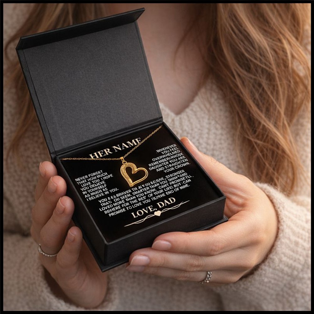 Personalized Laser Engraved Gift Card with Neckalss and Solid Oak Display Stand