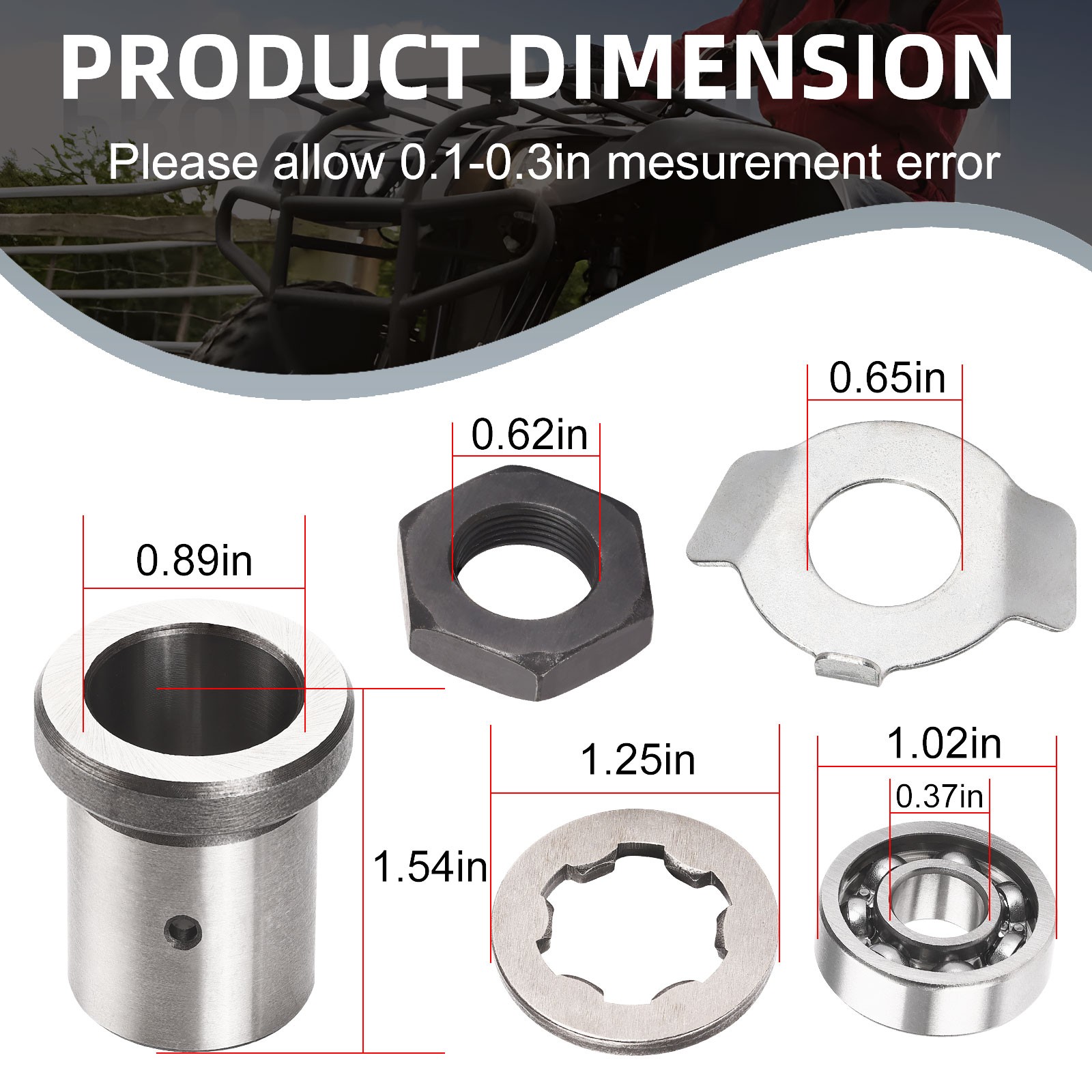 Front Sprocket Lock Nut w/ Washer Fit for Yamaha 1987-2004 Warrior 350 YFM350X