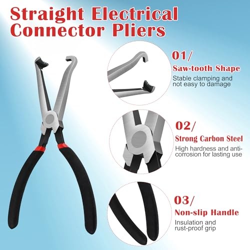 4PCS Electrical Disconnect Pliers, Straight and 60°Electrical Connector