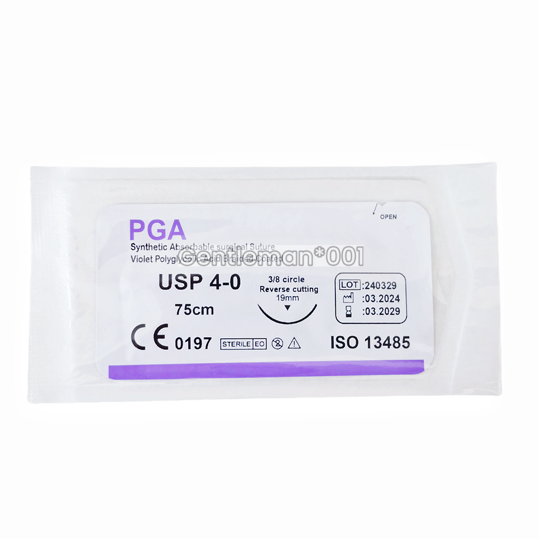 Absorbable Dental Oral Surgical Sutures CHROMIC GUT 3/0 PGA 4/0 Natural Needled