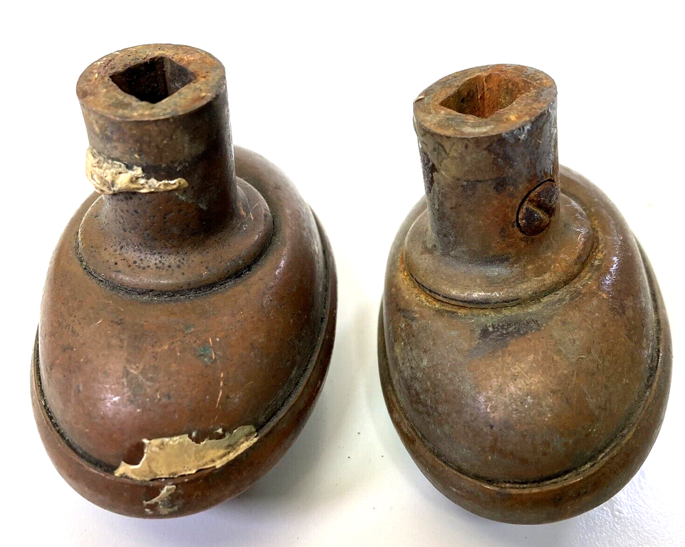 Vintage Salvage Oval Knobs, Copper Door Knobs, Antique, Free Shipping