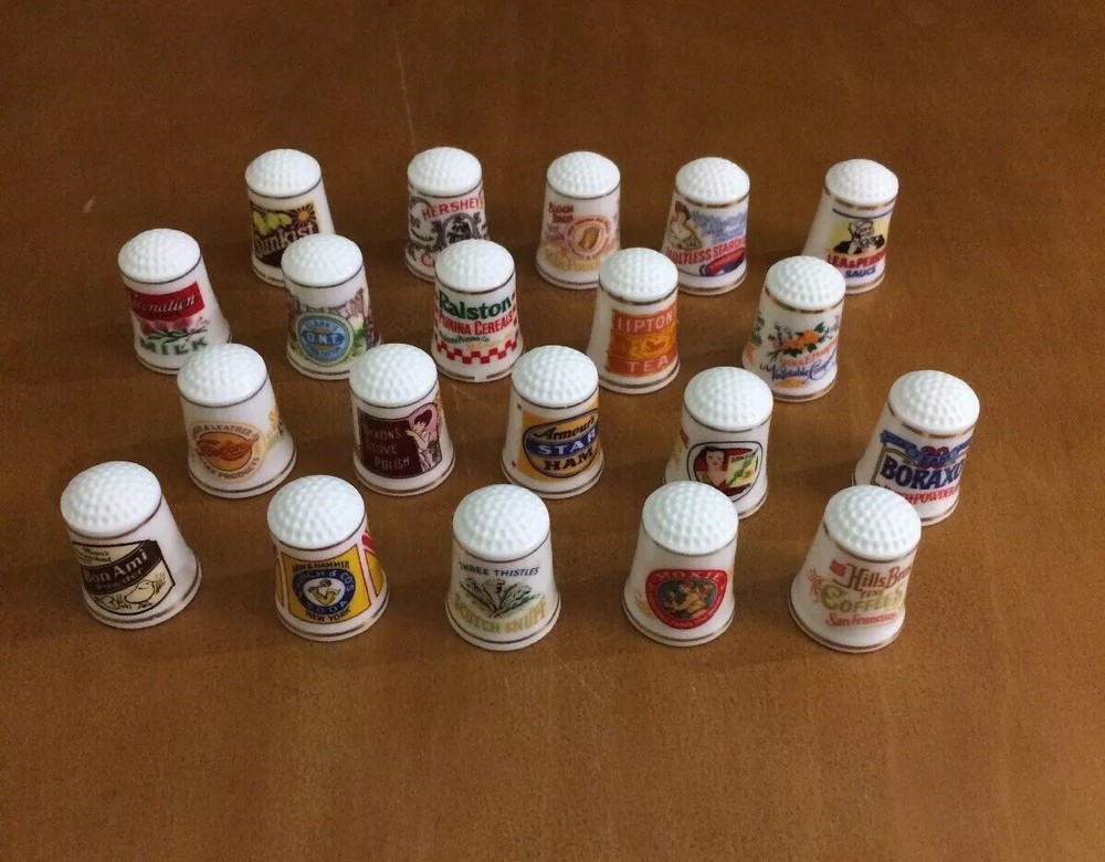 20 Franklin Mint Advertising Thimbles From 1980