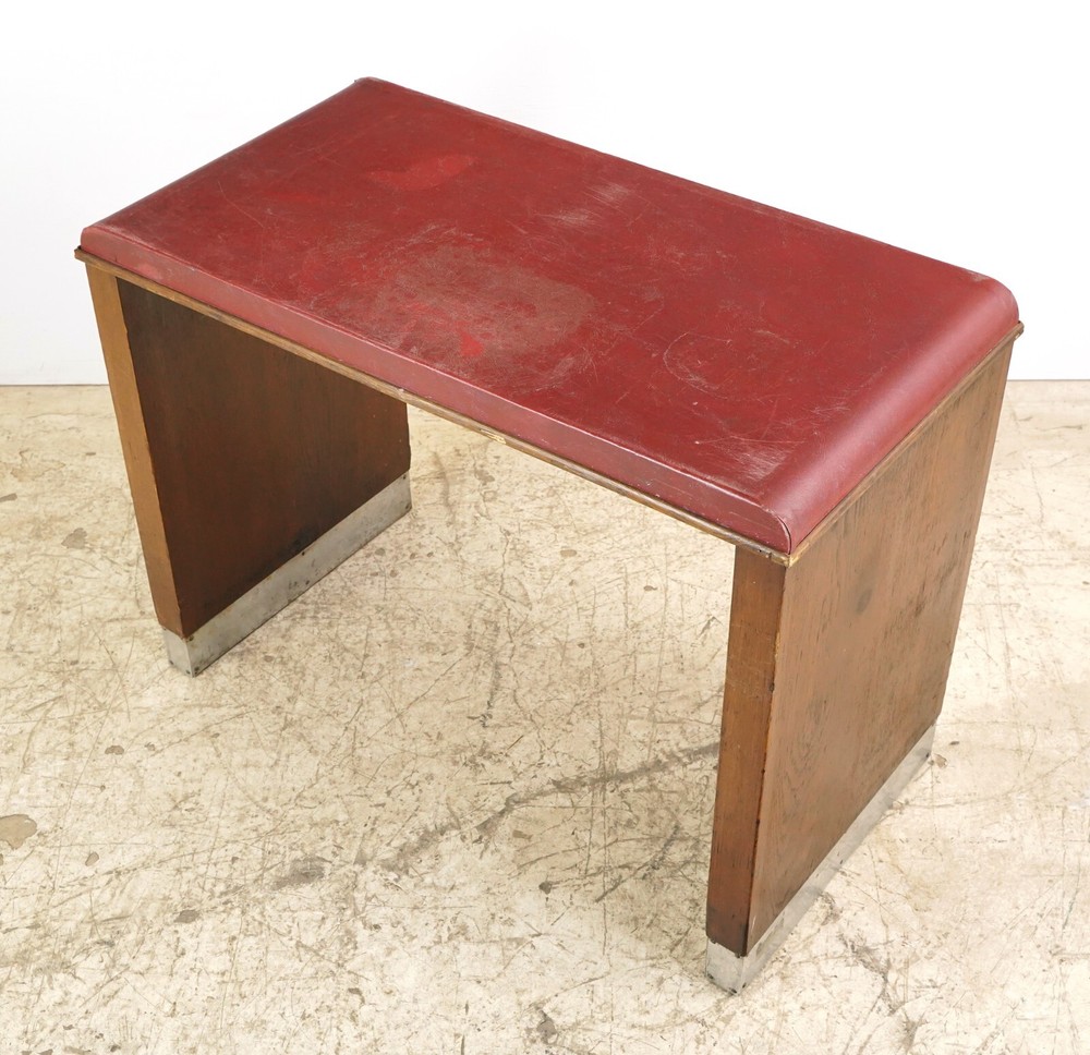 Art Deco Wood & Vinyl Console Table