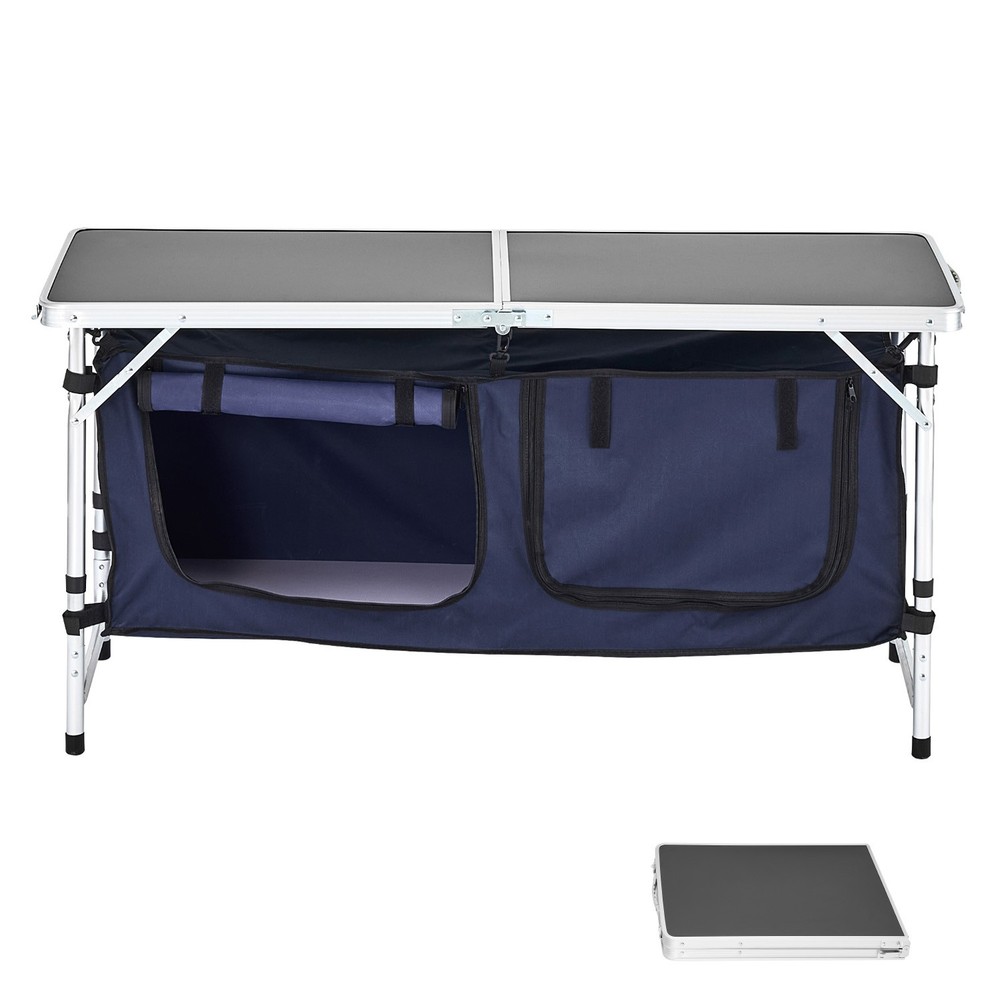 Portable Folding Camping Kitchen Table 3 Adjustable Heights Cook Station