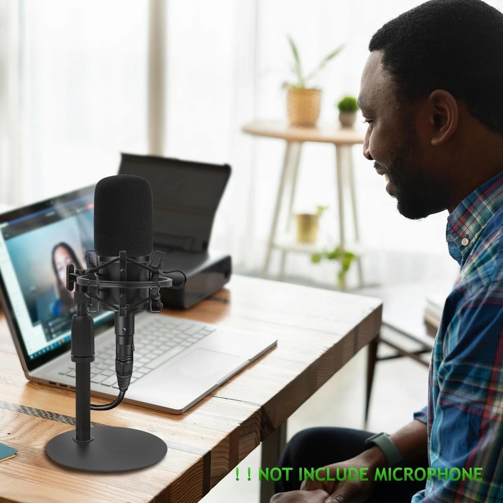 Adjustable Desk Mic Stand with Shock Mount for Audio-Technica AT2020