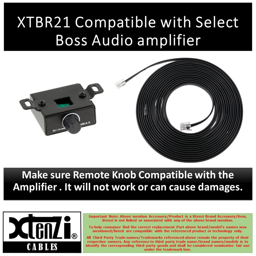 Xtenzi Amplifier Replacement Bass Knob Control Remote XTBR21 Compatible Black