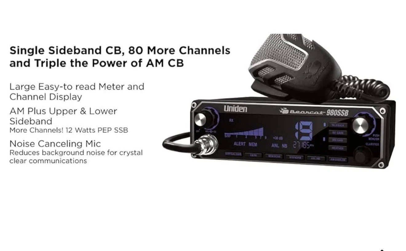 Uniden BEARCAT980 40-Channel SSB CB Radio with 7-Color Digital Display