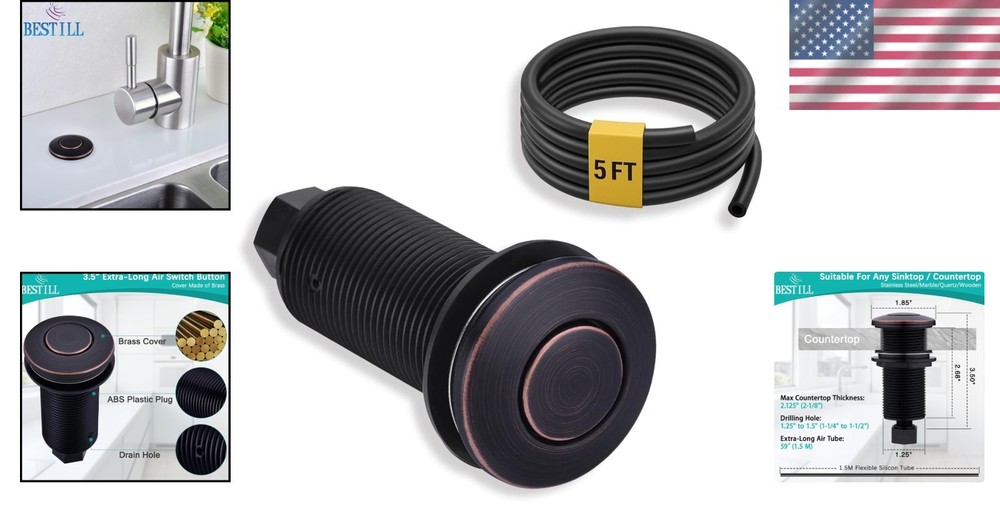 Versatile Air Switch Button with Stylish Oil Rubbed Bronze Finish - Easy Install
