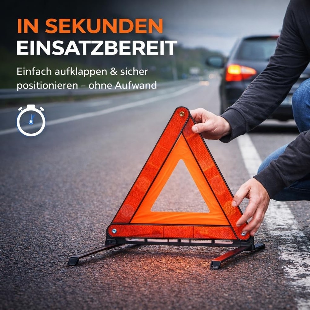 Emergency Triangle Warning Triangle ECE R27 Car & Passenger Car 2026 Red Emergency Breakdown Triangle...