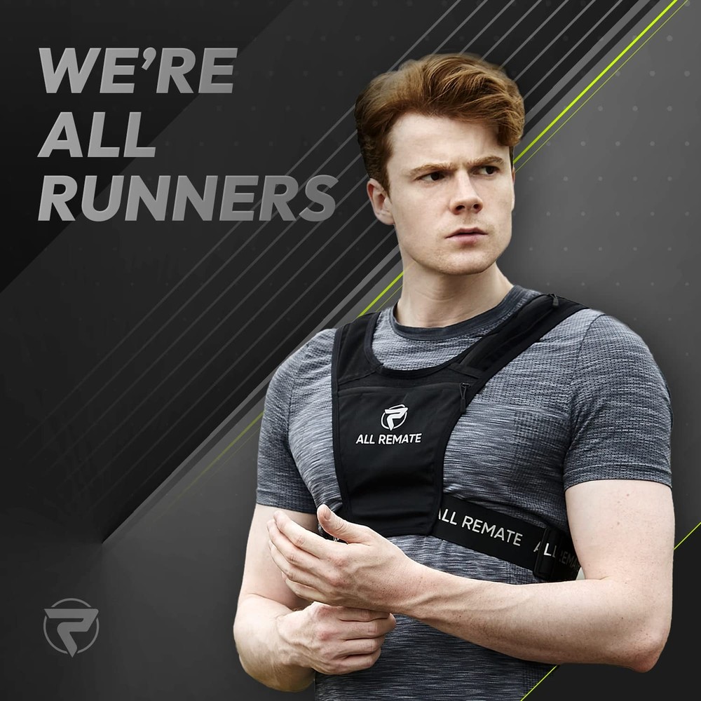ALL REMATE Lightweight Slim Pullover Design Running Vest with Standard, Black