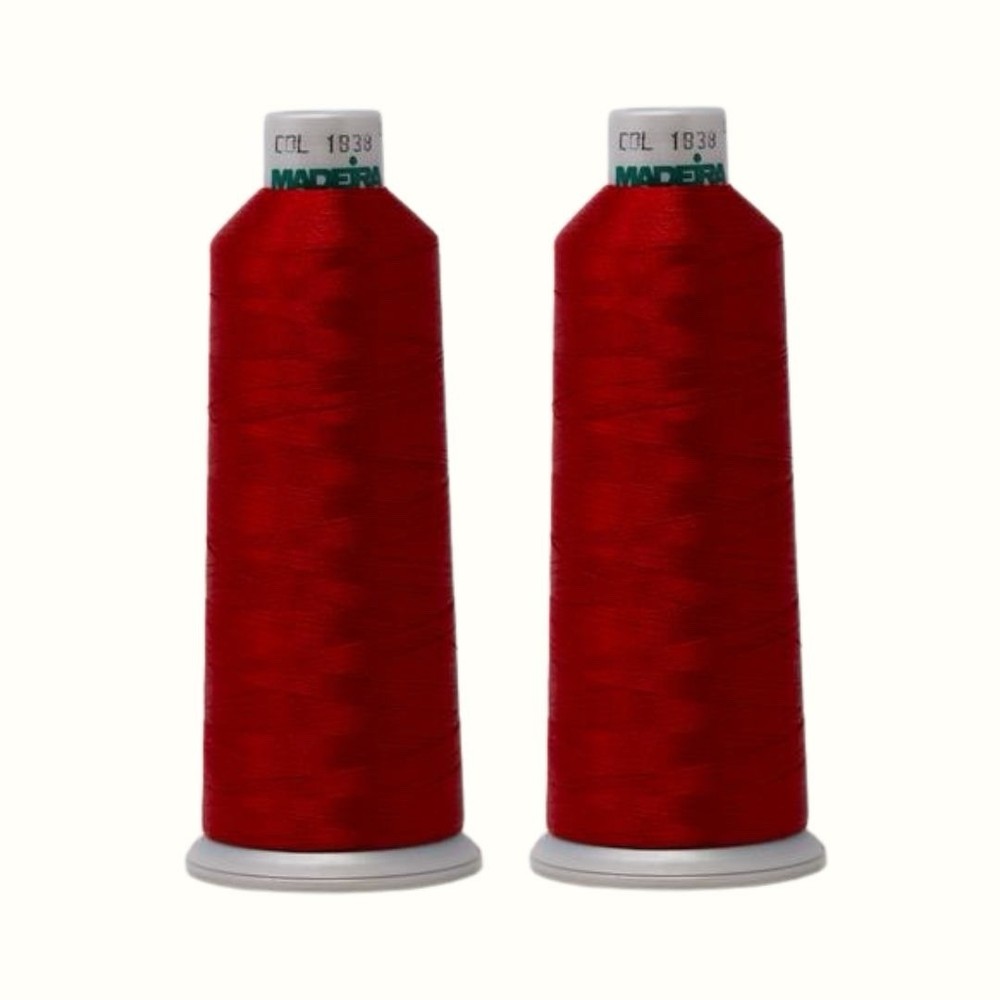 Madeira Polyneon  Embroidery Thread - 2 Pack Red 1838  - 5500Yd