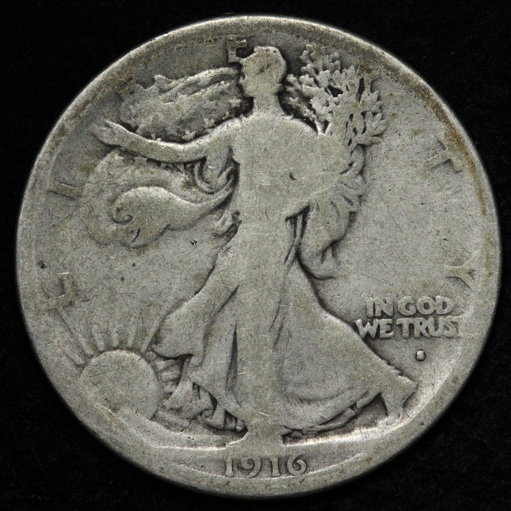 1916-S Walking Liberty Silver Half Dollar VG E363 TQFB