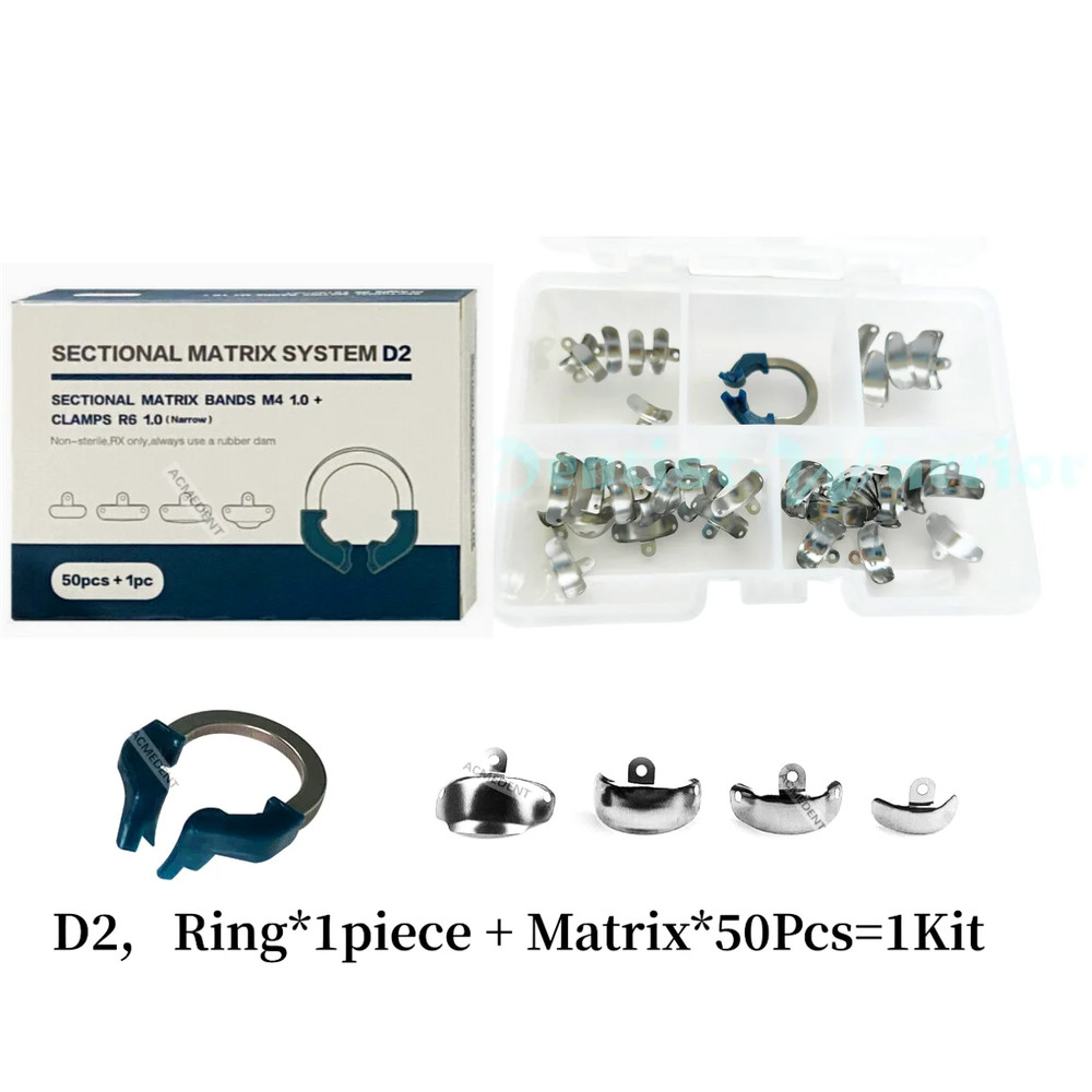 Dental Sectional Matrix Narrow Ring Titanium Clamp D2 Matrix Kit