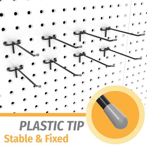 BFPeaky Black Pegboard Hooks 4 Inch, 50PC, Peg Board Hooks, Assorted Sizes