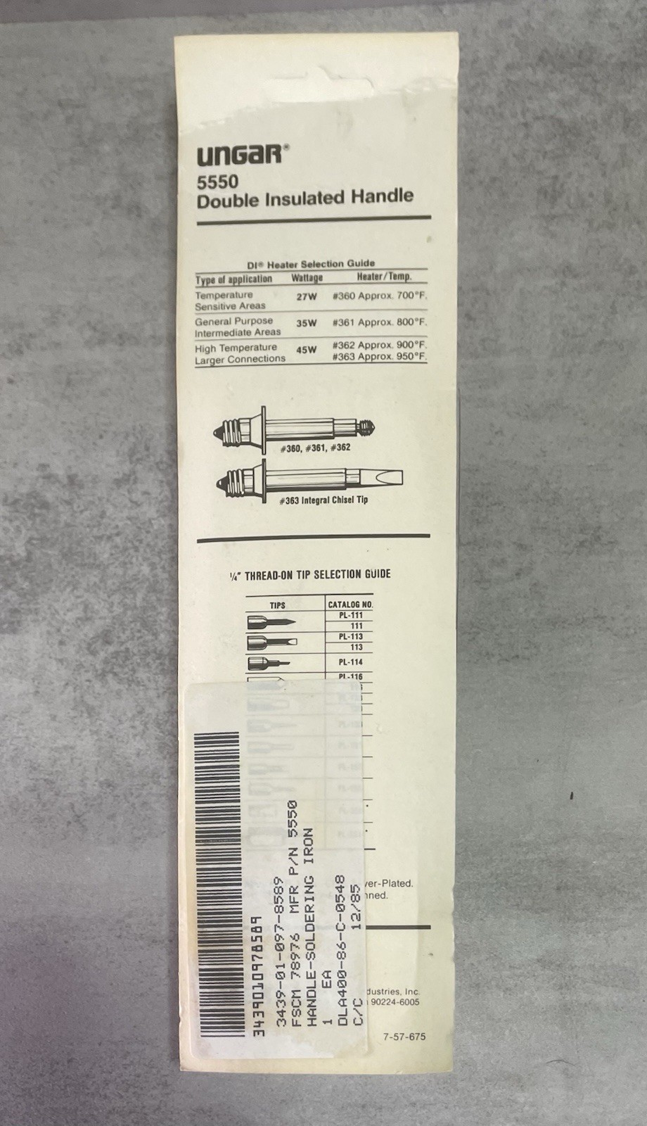 Ungar 5550 Double Insulated Handle Soldering Iron – NOS New Sealed