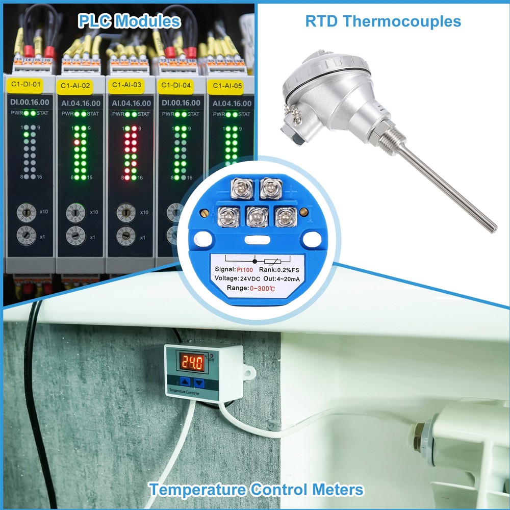 2PCS 4-20MA Temperature Sensor Transmitter Module PT100 Transmitter Module