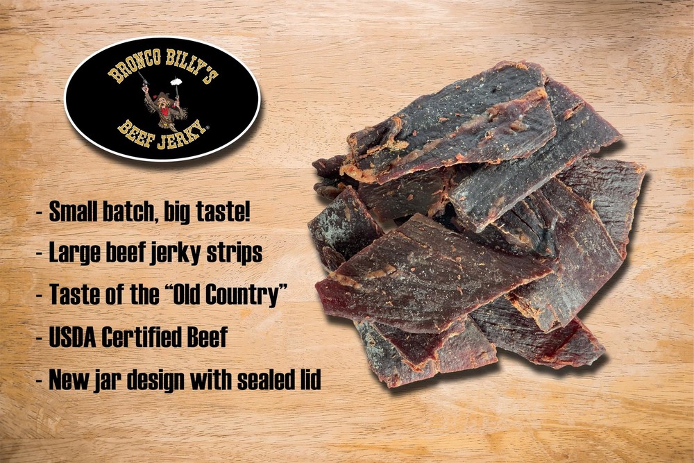 Bronco Billy's Beef Jerky Old Country Half Pound Jar