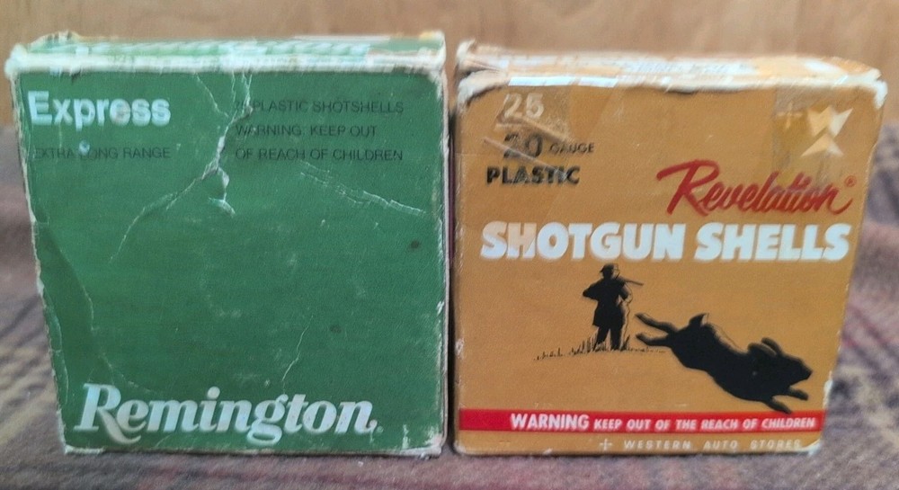 2 vintage shotgun shell boxes empty