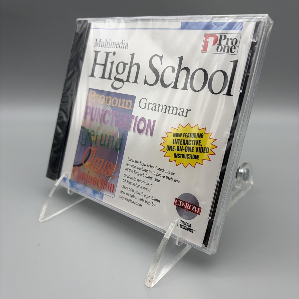 Vintage 1995 Pro One Multimedia High School Grammar CD-ROM PC Software SEALED