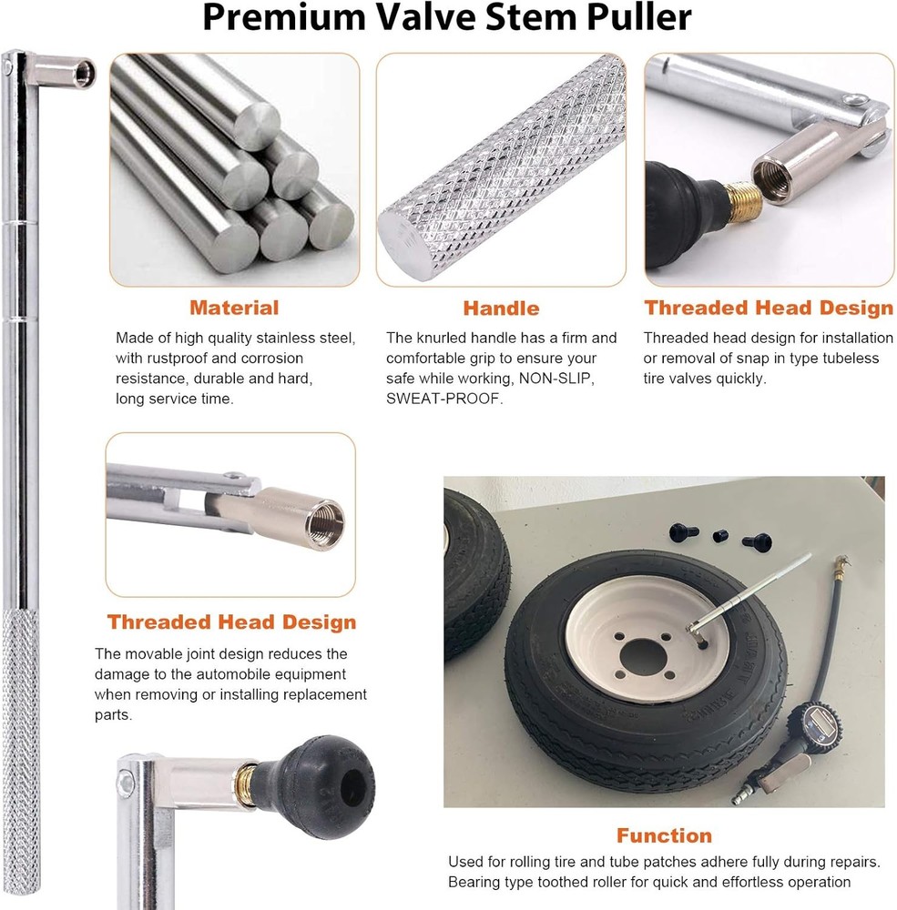 Tire Valve Stem Core Remover&Installer/Replacement Tool Kit For TR413 Valve Core