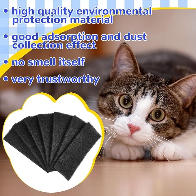 Replacement Cat Litter Box Activated Charcoal Filters-Long Lasting Odor Control