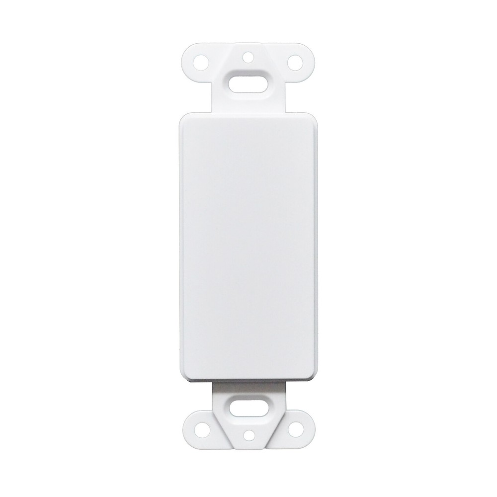 1 Gang Decorator Blank Wall Plate Insert White