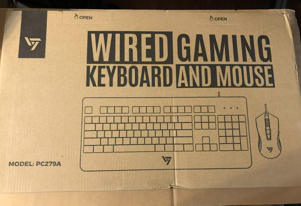 Victsing PC279A Black LED Backlit Wired Gaming Keyboard And Mouse Combo