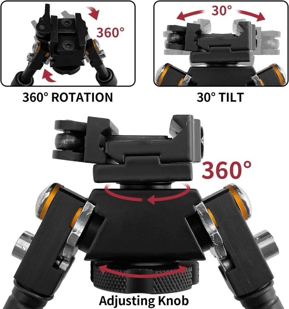 Adjustable Bipod with Quick Detach Lever, Swivel Tiltable Quick Release Bipod...