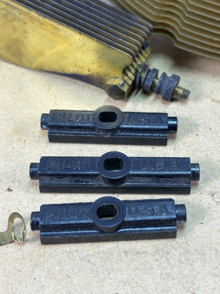 Vintage Pilot Compact Air Variable Capacitor Stator Plates and Plastic Logo Part