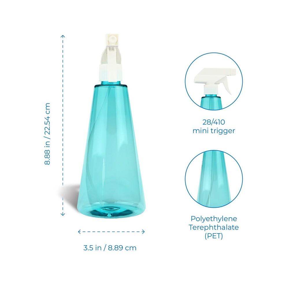 Spray Bottles 17oz PET Plastic Cone Shape Spray Bottle, Mist Sprayer