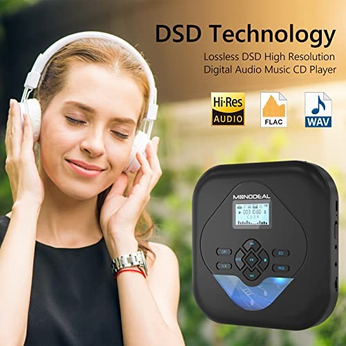 CD Player Portable,Bluetooth CD Player with Speakers,Rechargeable Player for