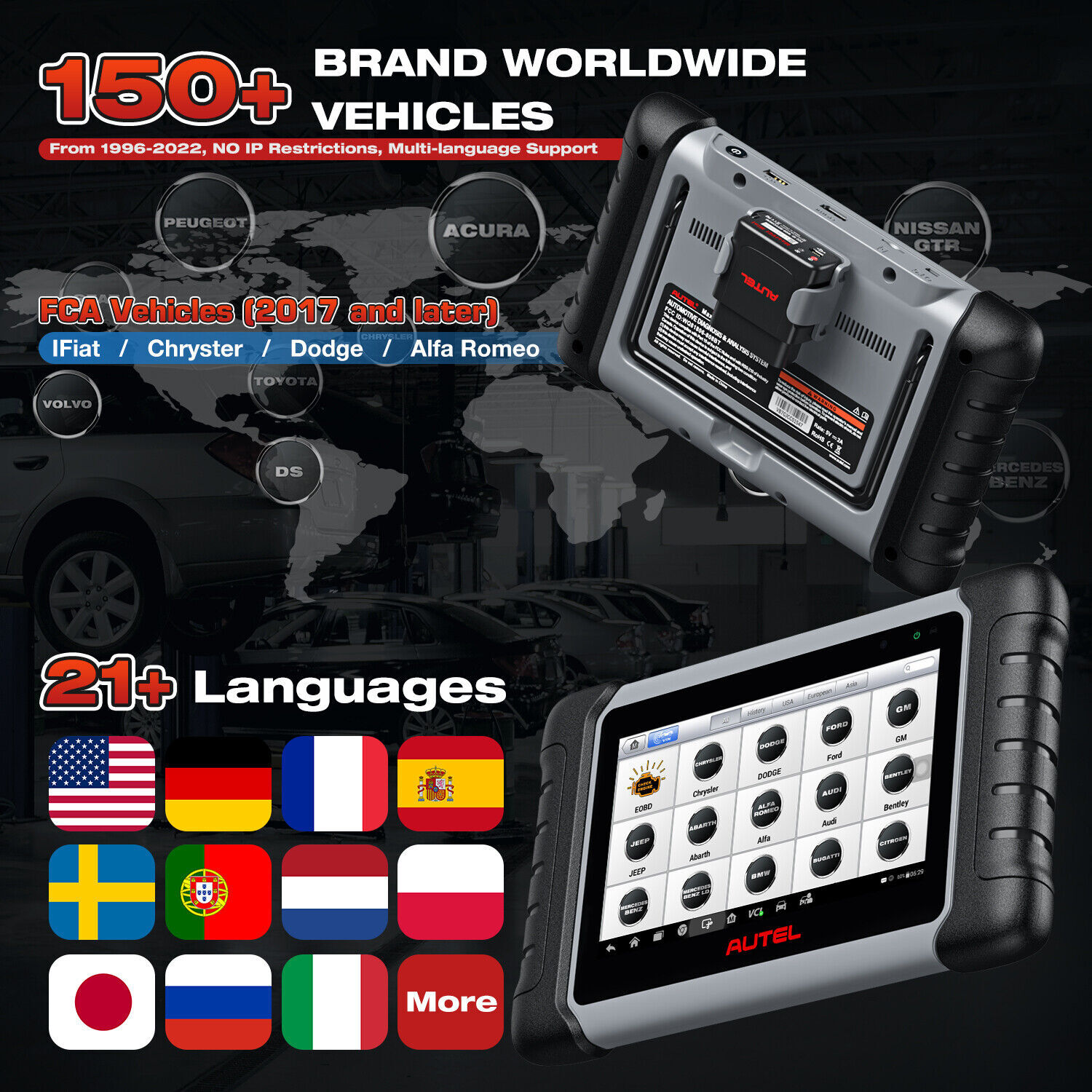 2023 Autel MaxiCOM MK808BT PRO Diagnostic Scanners Active Test Update of MK808S