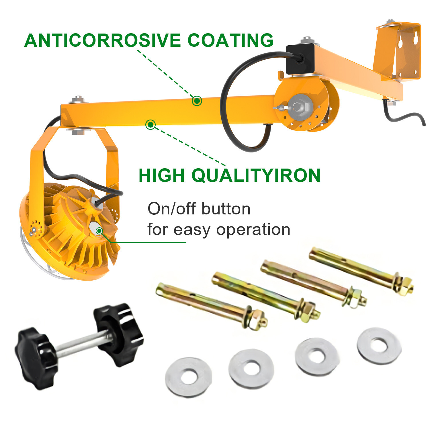 30W LED Dock Lights with Folding Arm 360° Rotatable Lamp Head, IP65, 4200LM UL