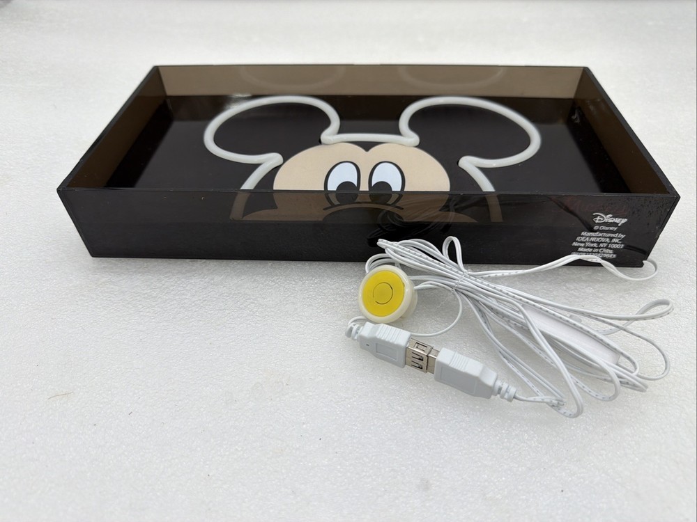 Mickey Mouse LED Neon Light Disney Junior USB Powered Translucent Box EUC!